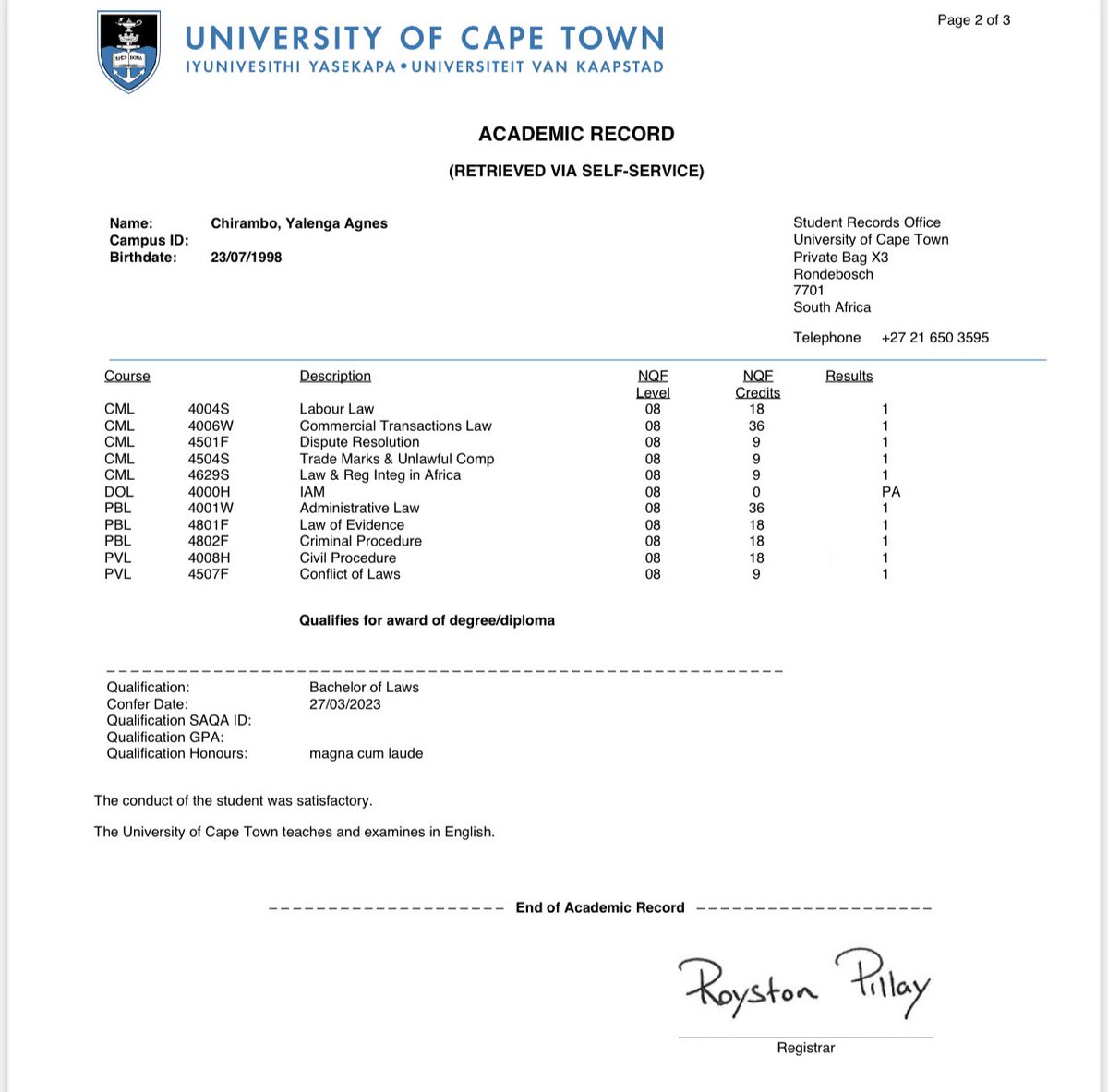 _yxlxngx's tweet image. Yesterday I got my final results (10/10 first class passes in my final year and I’m graduating magna cum laude) AND I got a firm job offer with a starting salary that’s double the range I gave in the interview 🥹 God exceeds my expectations every time 🙏🏾