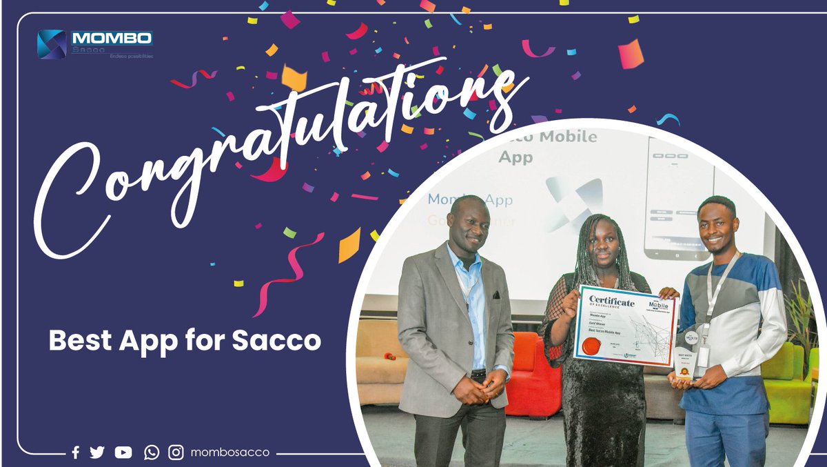 mombosacco's tweet photo. Thank You for voting for us as the best app for sacco during the annual #mobileAppAwards.This is the second year in a row winning this accolade, all thanks to you. Indeed when it comes to possibilities, we are #endlesspossibilities https://t.co/HKgFPbvUJq