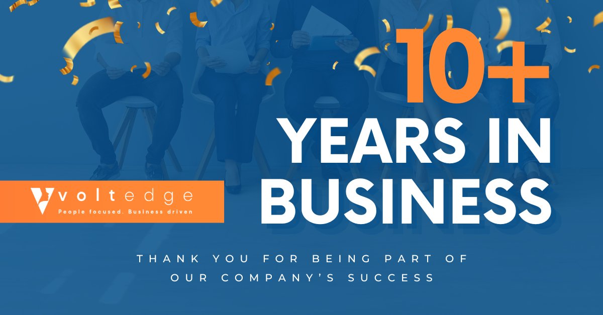 VoltedgeHR's tweet photo. We are celebrating 10+ years in business and we are thrilled to reach this milestone! We strive to be the best at what we do and remain your trusted #HR partner. Your success is our success! https://t.co/O3s8sIi7pZ https://t.co/26b4s68Wsv