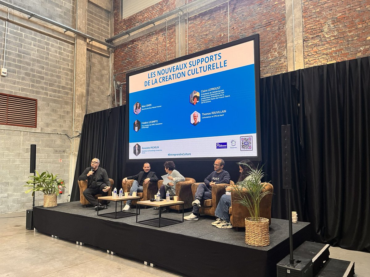 Table-ronde animée par @bamko_eth 💡Les nouveaux supports de la création culturelle ▶️ Découvrez les contenus immersifs et linéaires pour les nouveaux médias avec nos 4 experts, acteurs majeurs de la filière ! #EntreprendreCulture