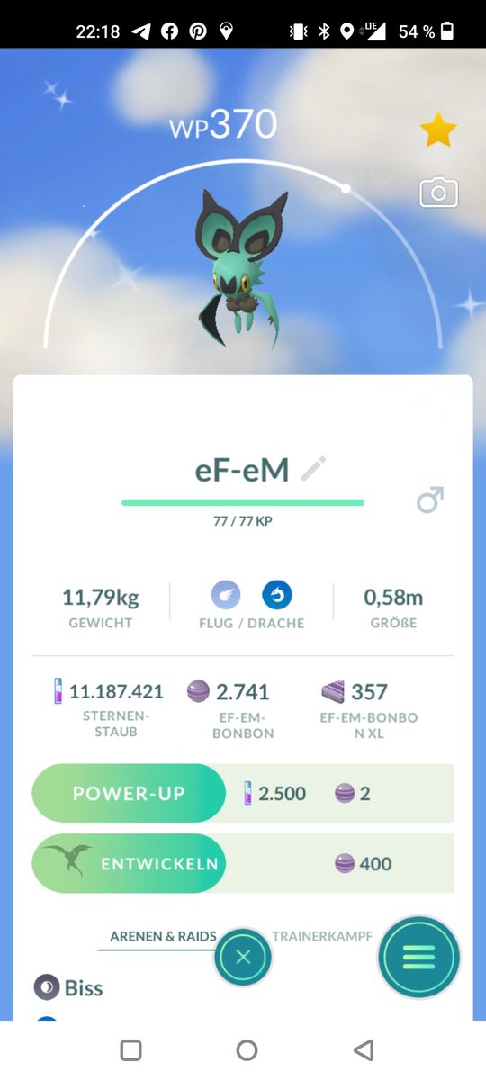 Schwengelbube's tweet photo. Yesterday I hatched this beautiful shiny eF-eM😍😎 my first one😱

#PokemonGO #ShinyPokemon #1BXP https://t.co/1ILPRYbk2d