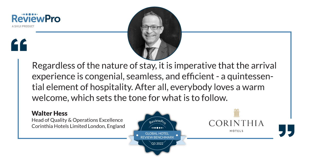 For Walter Hess, Head of Quality &amp; Operations Excellence of @CorinthiaHotels Limited, the arrival experience must be pleasant. Read more:

reviewpro.shijigroup.com/education/data…...

#reviewpro #hospitality