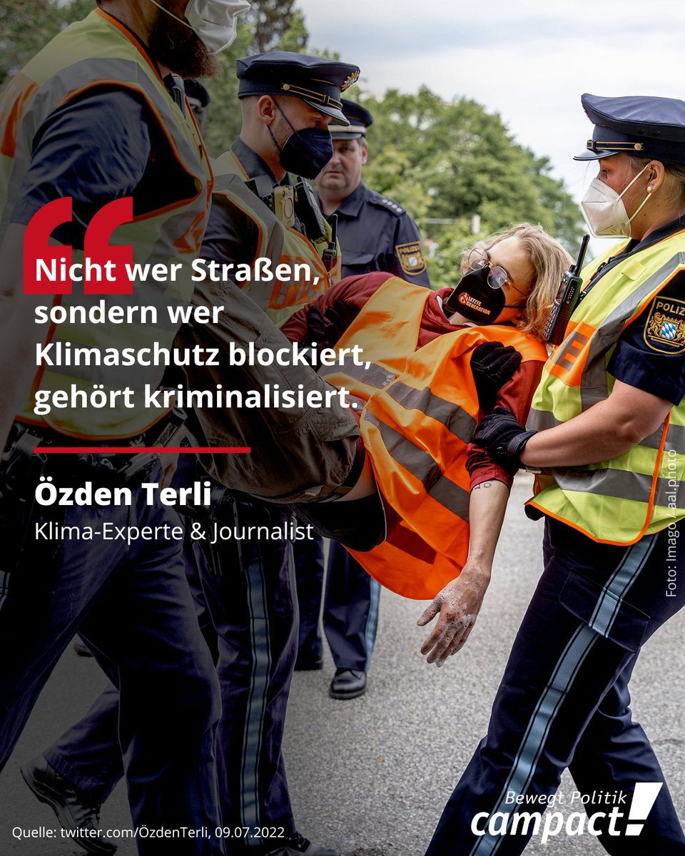 Campact e.V. (@campact) on Twitter photo Menschen protestieren gewaltfrei für #Klimaschutz – und werden als „kriminelle Vereinigung“ verfolgt? 🙄
Retweete jetzt diesen Beitrag, um klarzustellen: Volle Solidarität mit <a href="/AufstandLastGen/">Letzte Generation</a> – denn Klimaschutz ist kein Verbrechen! ✊
#LetzteGeneration Menschen protestieren gewaltfrei für #Klimaschutz – und werden als „kriminelle Vereinigung“ verfolgt? 🙄
Retweete jetzt diesen Beitrag, um klarzustellen: Volle Solidarität mit <a href="/AufstandLastGen/">Letzte Generation</a> – denn Klimaschutz ist kein Verbrechen! ✊
#LetzteGeneration