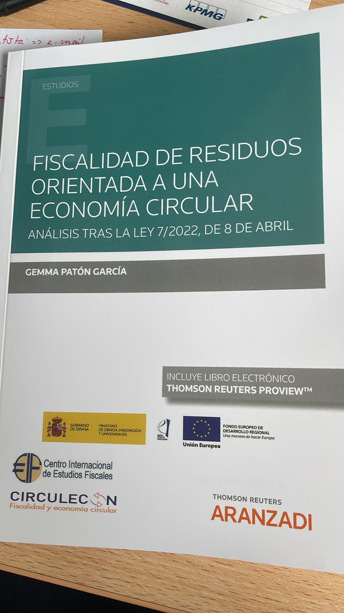 Ya se encuentra publicada la última monografía de nuestra investigadora <a href="/lapaton/">Gemma Paton</a> titulada "Fiscalidad de residuos orientada a una economía circular. Análisis tras la Ley 7/2022, de 8 de abril".