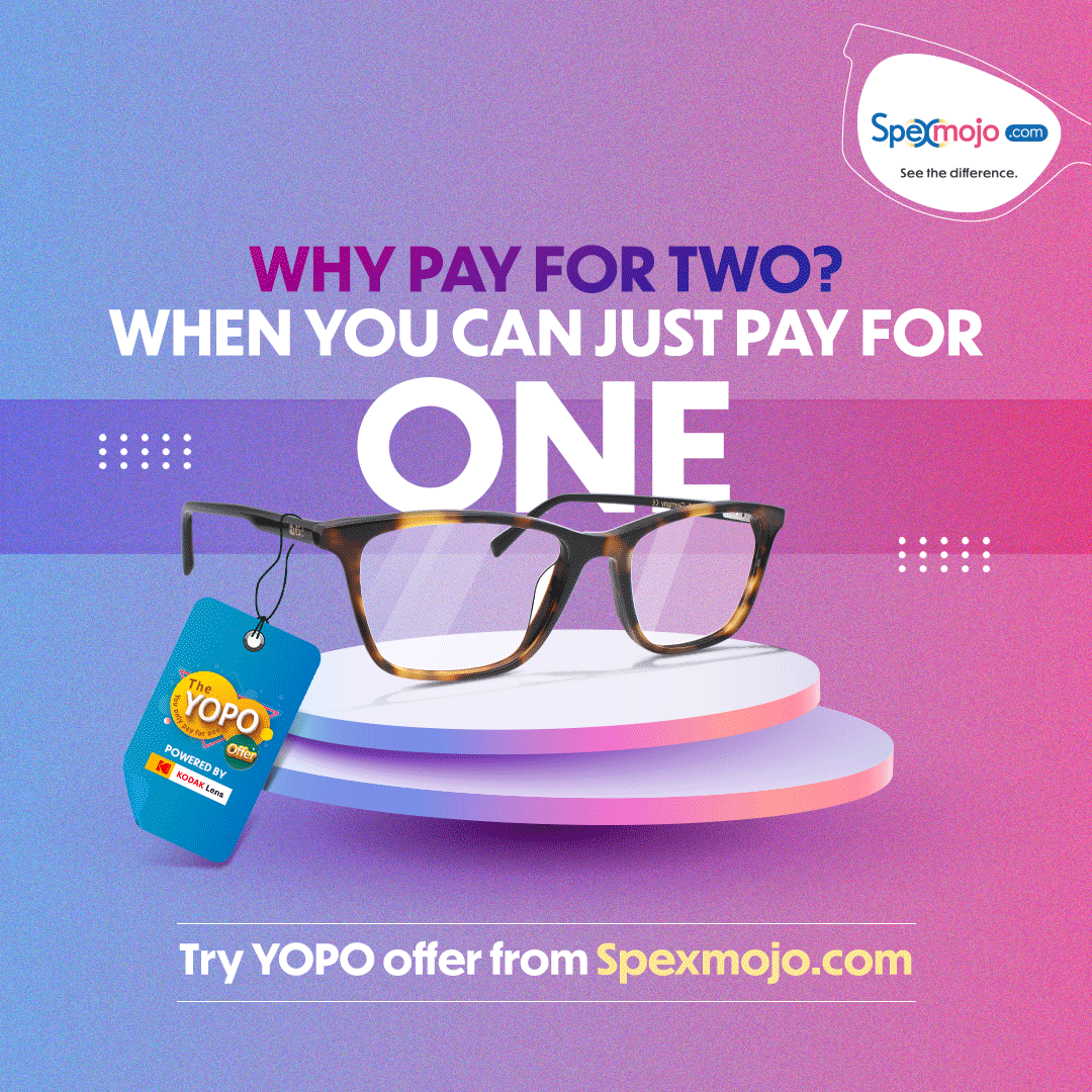 spexmojo's tweet photo. On international frame brands, you get lenses worth up to 60% of the frame value.
Unlimited trendy frames and #KODAK premium lens at such a price is a treat to have. 
Don’t get looted, just YOPO it!

#Spexmojo #YOPOoffer https://t.co/HkNWbFX62r