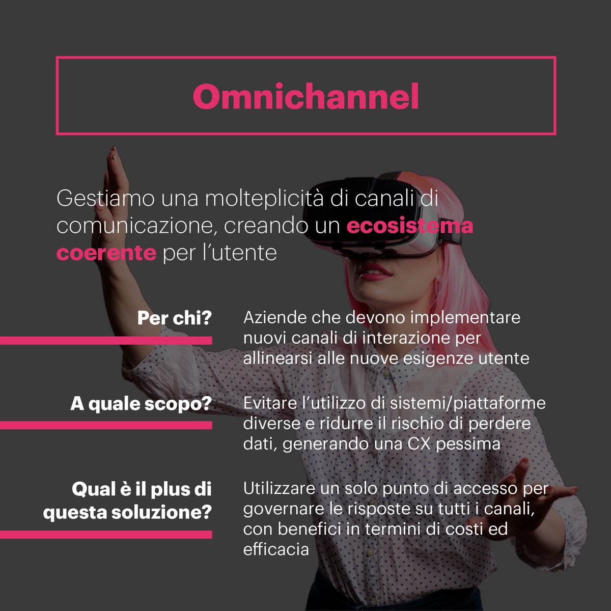 2INNOVATION_CX's tweet photo. 🟪 🟦 🟩 ⬜️ Le #Solutions di 2INNOVATION per la #CX e la #CI partono da una visione: potenziare il capitale umano, ottimizzando i processi delle #aziende.

👉 Come? Sfoglia il #carosello per scoprire la nostra gamma completa di soluzioni.

#CustomerExperience #CustomerInteraction https://t.co/hFHk4XsmUN