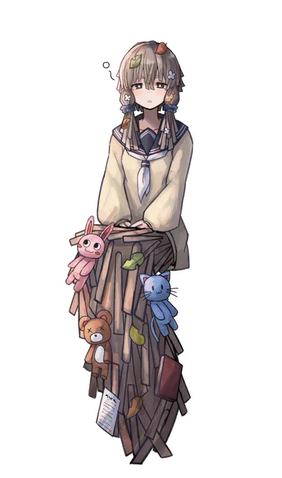 ミノムシちゃんとガガンボちゃんの立ち絵 