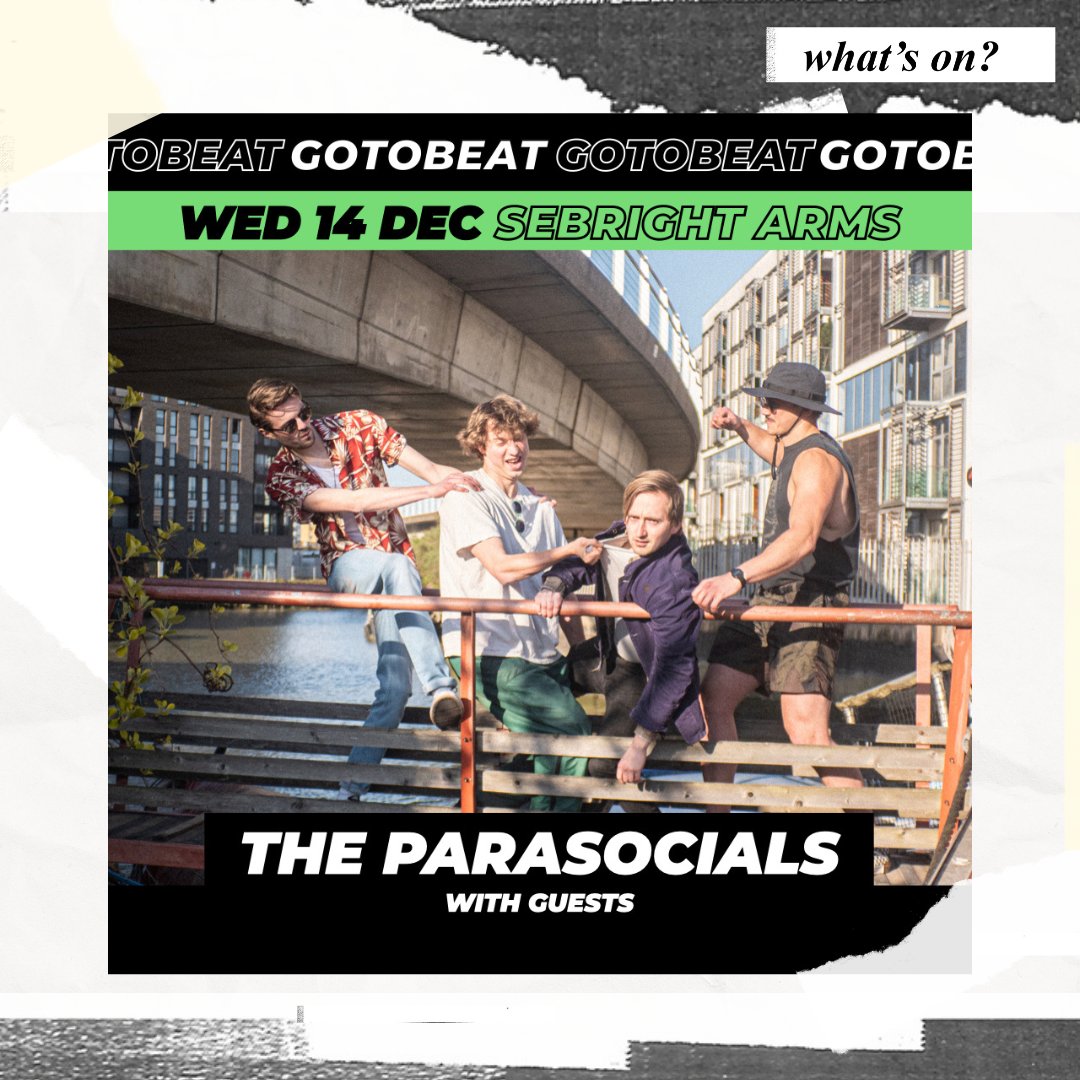 Dealing in lo-fi indie funk with a touch of blue eyed soul - and a nod towards prog-pop, tonight we welcome <a href="/TParasocials/">The Parasocials</a> for a special show.  🥳

Support by Longy &amp; The Gospel Trash + English Garden. We're also showing the World Cup!  ⚽

Tickets: dice.fm/event/ayyp7-th…