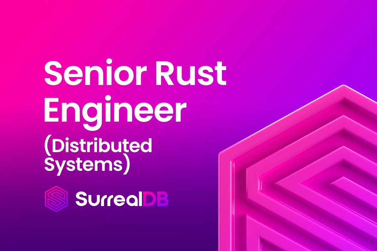 We're on the lookout 👀 for a talented Senior #Rust #Engineer (Distributed Systems)!

Do you want to join the fastest-growing #database company of all time? Then we'd love ♥️ to hear from you! 🚀

careers.surrealdb.com/senior-rust-en…

#data #hiring #hiringdevs #job #jobsearch #SystemsEngineer