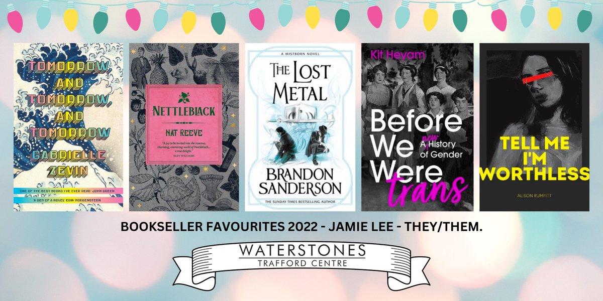 ✨Day Fourteen✨ Next round of bookseller favourites coming from Jamie Lee (@_JamieLeePilk) today as they pick their top five reads of the year 💖 #LoveWaterstones #WaterstonesAdvent