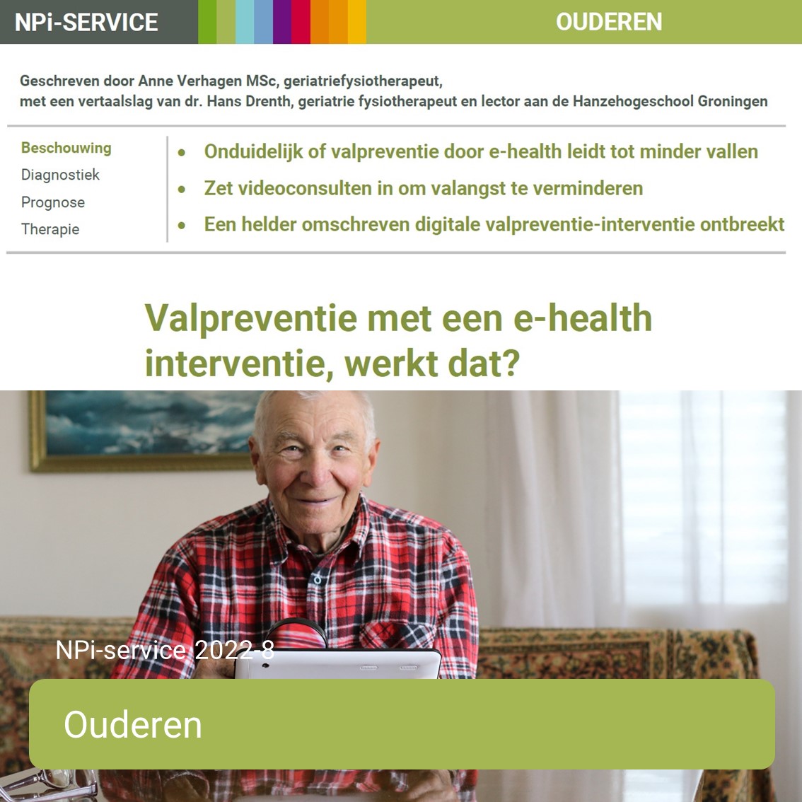paramedisch's tweet photo. Valpreventie met een e-health interventie, werkt dat?
Deze literatuurstudie onderzocht de toegevoegde waarde van e-health interventies in het verminderen van valproblematiek en keek naar de effecten op balans.
#NPiService #Ouderen
👇
https://t.co/o16r9dcEx8 https://t.co/8EoPXL2GDp