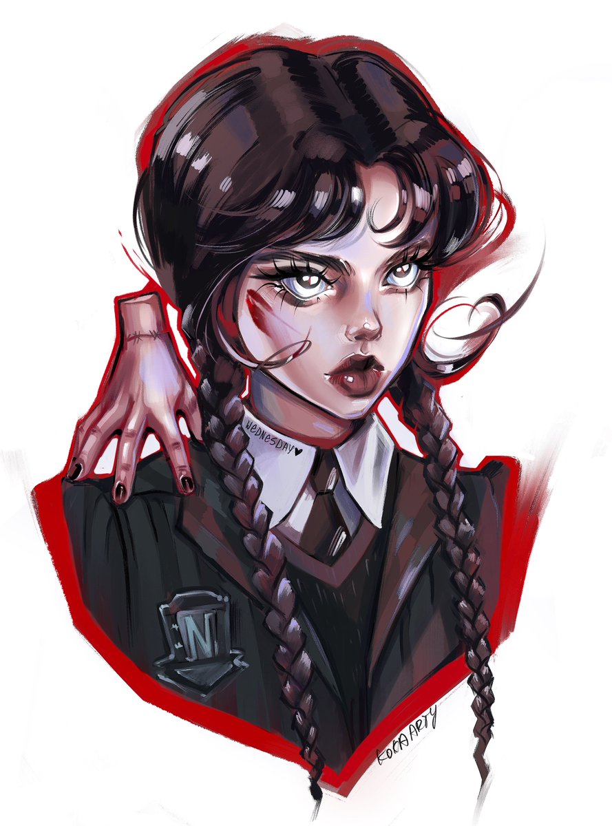 GM❣️Wednesday Addams 🫴🏻🖤☕️#KatoKrew #wednesdaynetflix #anime