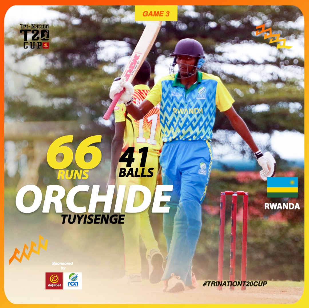 RwandaCricket's tweet photo. Brilliant individual effort #Orchide. Keep going👌 #TriNationT20Cup https://t.co/AjaDSdxNBc