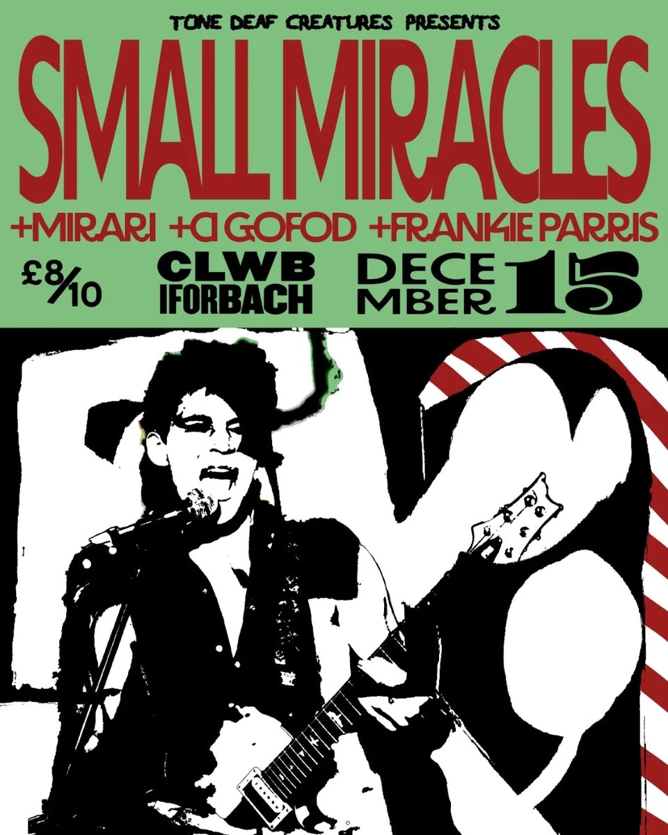 Penultimate show of the year tomorrow, <a href="/_smallmiracles/">small miracles</a> <a href="/mirarimore/">Mirari</a> Ci Gofod &amp; @frankie__parris going to raise the roof in <a href="/ClwbIforBach/">Clwb Ifor Bach</a> baby can't wait! Tickets available now via our <a href="/TicketSource/">TicketSource</a> 🏴󠁧󠁢󠁷󠁬󠁳󠁿🔥🤝❤️ xxx