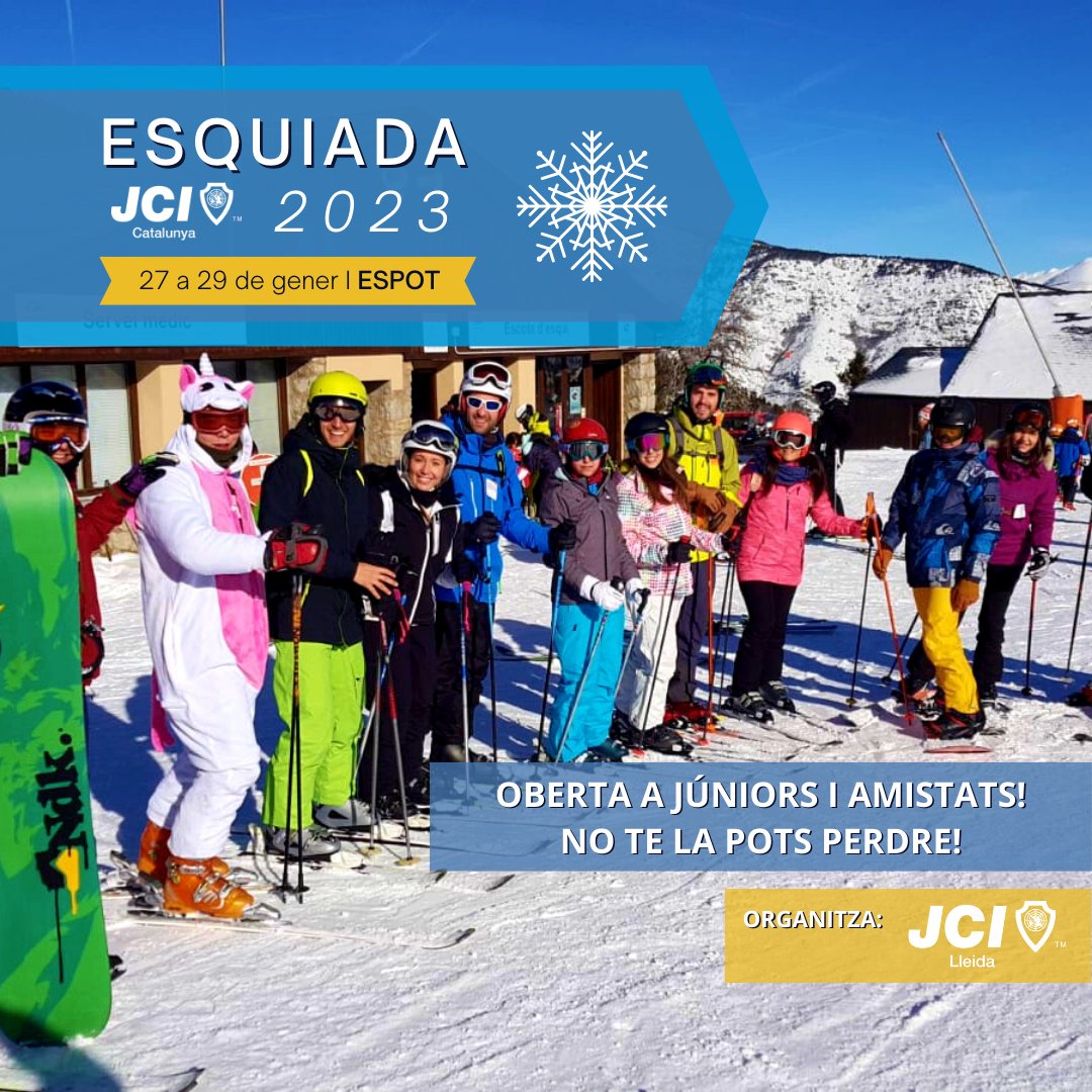 Ja la tenim aquí!🎉❄️

Arriba l' #EsquiadaJCI2023 de la <a href="/jcilleida/">JCI Lleida</a> oberta a membres, familiars i amics de la <a href="/jcileaders/">JCI</a>!⛷️💙

📆 Del 27 al 29 de gener
📍 Estació d'Esquí d'Espot

Tota la informació i inscripcions al link de la bio!☝🏾