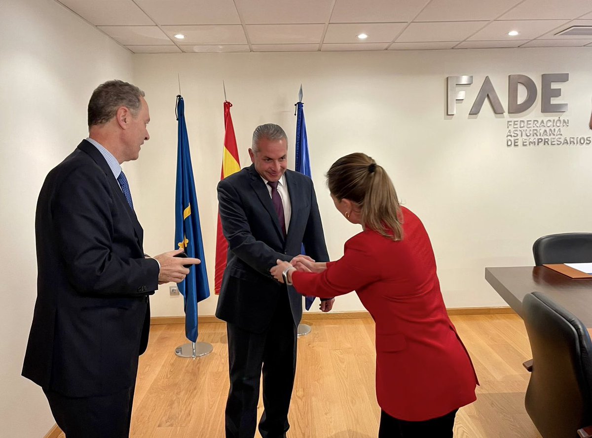 sergiobanosr's tweet image. Sostuve una reunión con María Calvo Carvajal, Presidenta de la Federación Asturiana de Empresarios @FADE_COMUNICA, organización referente en brindar acompañamiento y asesoría a las y los empresarios de Asturias, España 🇪🇸.