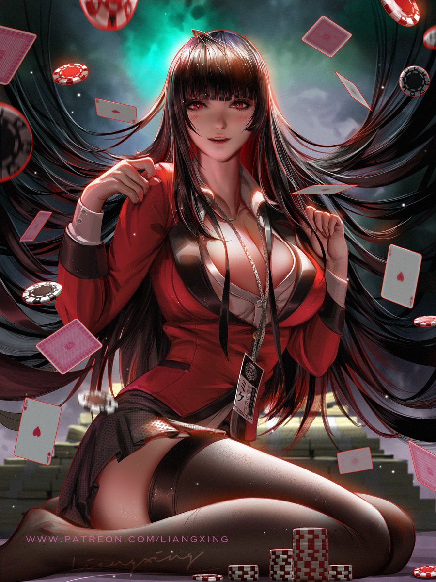 HD wallpaper: Jabami Yumeko, Kakegurui, zumidraws, anime, series, fan art