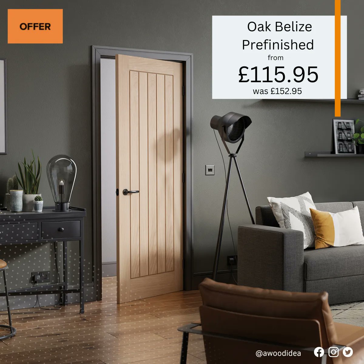 Oak Belize Prefinished Internal Door now on offer from £115.95.

#doors #doorsofinstagram #doorstagram #woodenarchitecture #woodendecor #woodendoors #doorslovers #northeasthomes #homeinspo #houseinspo #interiordesign #homeimprovement #renovation #houserenovate #buildingmaterials