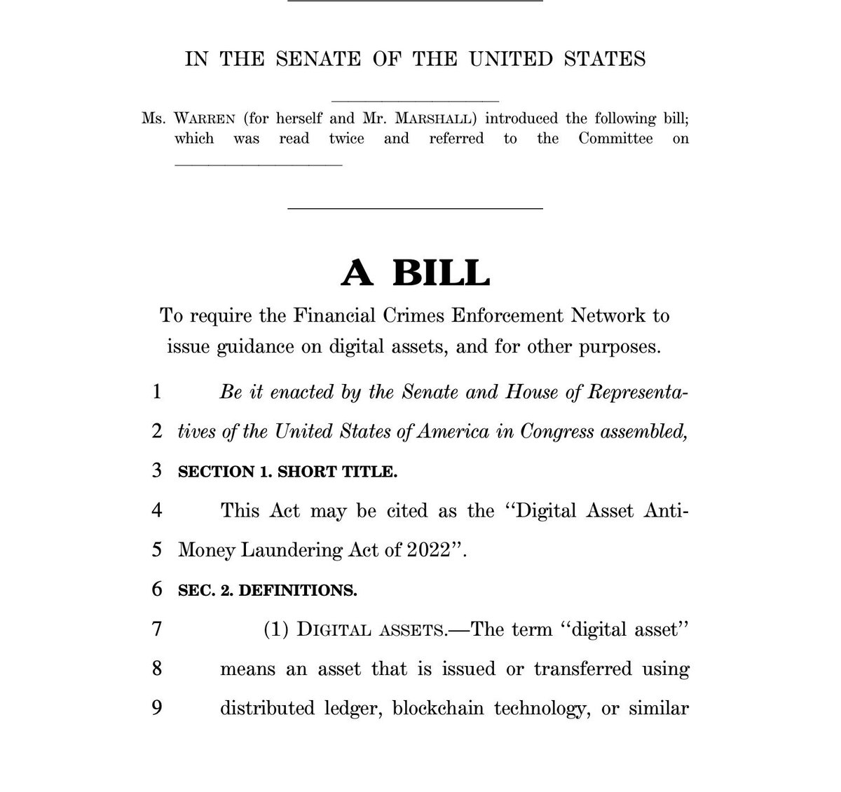 bitcity58's tweet photo. BREAKING: 🇺🇸 US Senator Warren introduces bill to KYC self-custody #Bitcoin  wallets, surveil users and crack down on privacy tools.

A direct attack on freedom and privacy 🚨 https://t.co/4BHrah66Wc