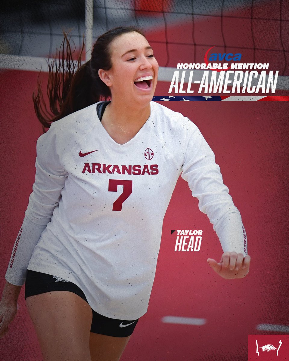 All-SEC. All-Region. All-American. All Hog. 🐗

Congrats to <a href="/tayylorhead/">Taylor Head</a> on another well-deserved honor this season, our first All-America nod since 2017!

📰: bit.ly/3Pp4WwJ