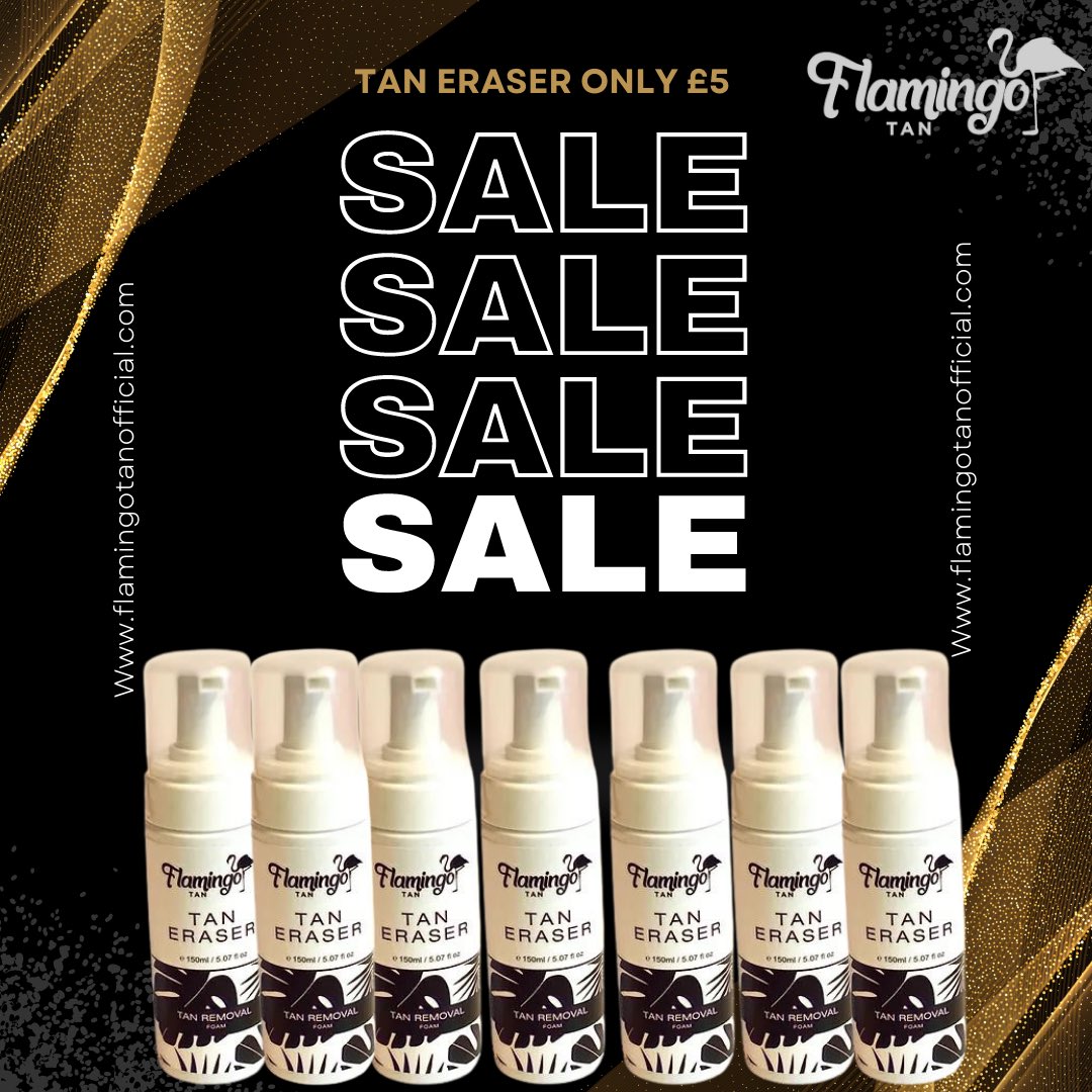 Remover your self tan easily with our cruelty free and vegan formula. 

💫 SALE SALE SALE 💫 
Tan Eraser Only £5! (Rrp £10) 

🛒 Buy now: flamingotanofficial.com/product-page/t…

🛍 Enter discount code: ‘Sale’ at checkout
