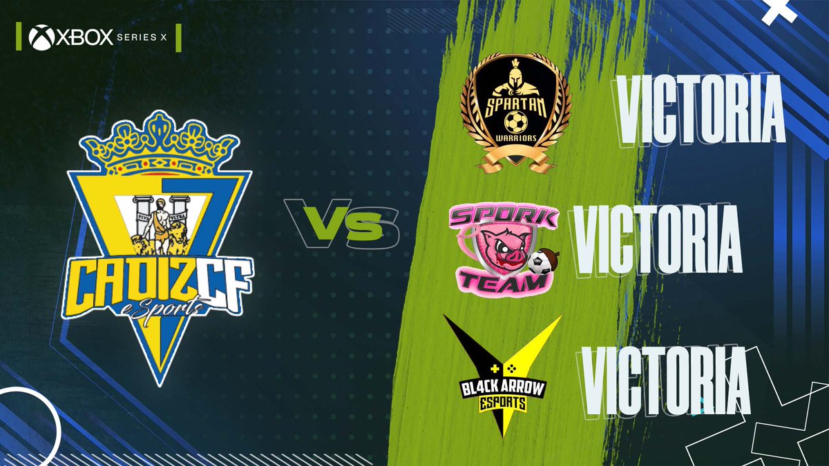 🔝💯 Pleno de victorias para nuestros chicos de #Xbox 

1⃣ 1-3 🆚  #SPARTAN ✅
2⃣ 3-2 🆚 <a href="/SPORK_TEAM/">SPORK TEAM</a> ✅
3⃣ 3-4 🆚 <a href="/Bl4cKArroW_Club/">Bl4cK ArroW</a> ✅

¡GRANDE EQUIPO!

#VamosCádiz #FIFA23
