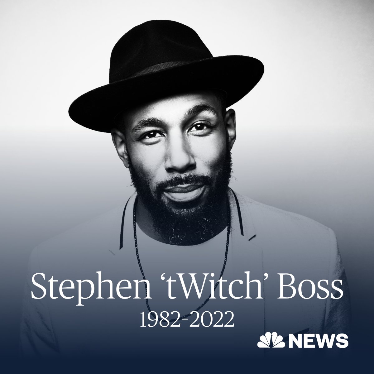 NBCNews's tweet photo. BREAKING: Stephen ‘tWitch’ Boss, a longtime DJ on “The Ellen DeGeneres show,” has died at age 40, according to his wife and a representative. https://t.co/SI6F887Yhr https://t.co/IP6rIO6X0s