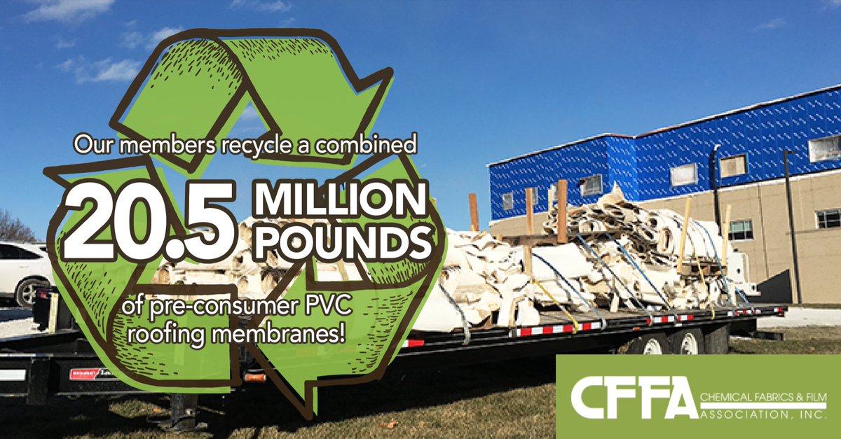 ReflectiveRoofs's tweet photo. In 2021, our members recycled 20.5 MILLION pounds of pre-consumer #PVC roofing materials! For more information regarding the #recyclability of PVC roofs, click here: https://t.co/lU9Di6pGmW https://t.co/WalIkzKfVq