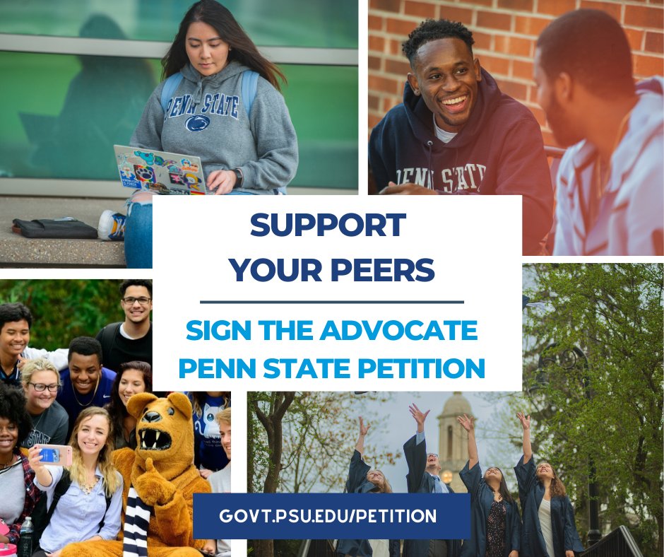 lioncaucus's tweet photo. We're proud to sign this petition supporting our peers across the state from University Park to all Commonwealth Campuses. 

We hope you'll join us! Sign the Advocate Penn State petition at https://t.co/d6uklfmqb3. 

#AdvocatePennState #LionCaucus #WeAre https://t.co/wPnSL91Cd5