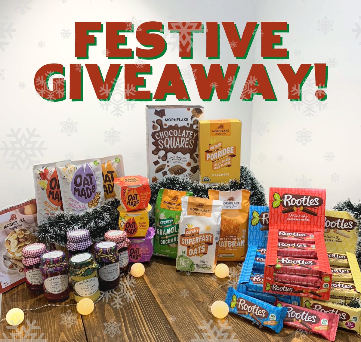 ✨🎁 OUR FESTIVE GIVEAWAY IS HERE 🎁✨

We’ve teamed up with Oat Made, Rootles and Mrs Darlington's to bring you this gigantic giveaway🤩
 
To enter, simply…

👉 Like this Tweet
👉 Retweet this Tweet
👉 Reply with the words FEELING FESTIVE