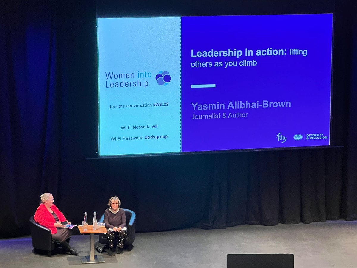 WiLeadership_UK's tweet photo. A fantastic session to end the day by Yasmin Alibhai-Brown focussing on Leadership in action and lifting others up as you climb. #WiL22 https://t.co/g8z2f6GAkF