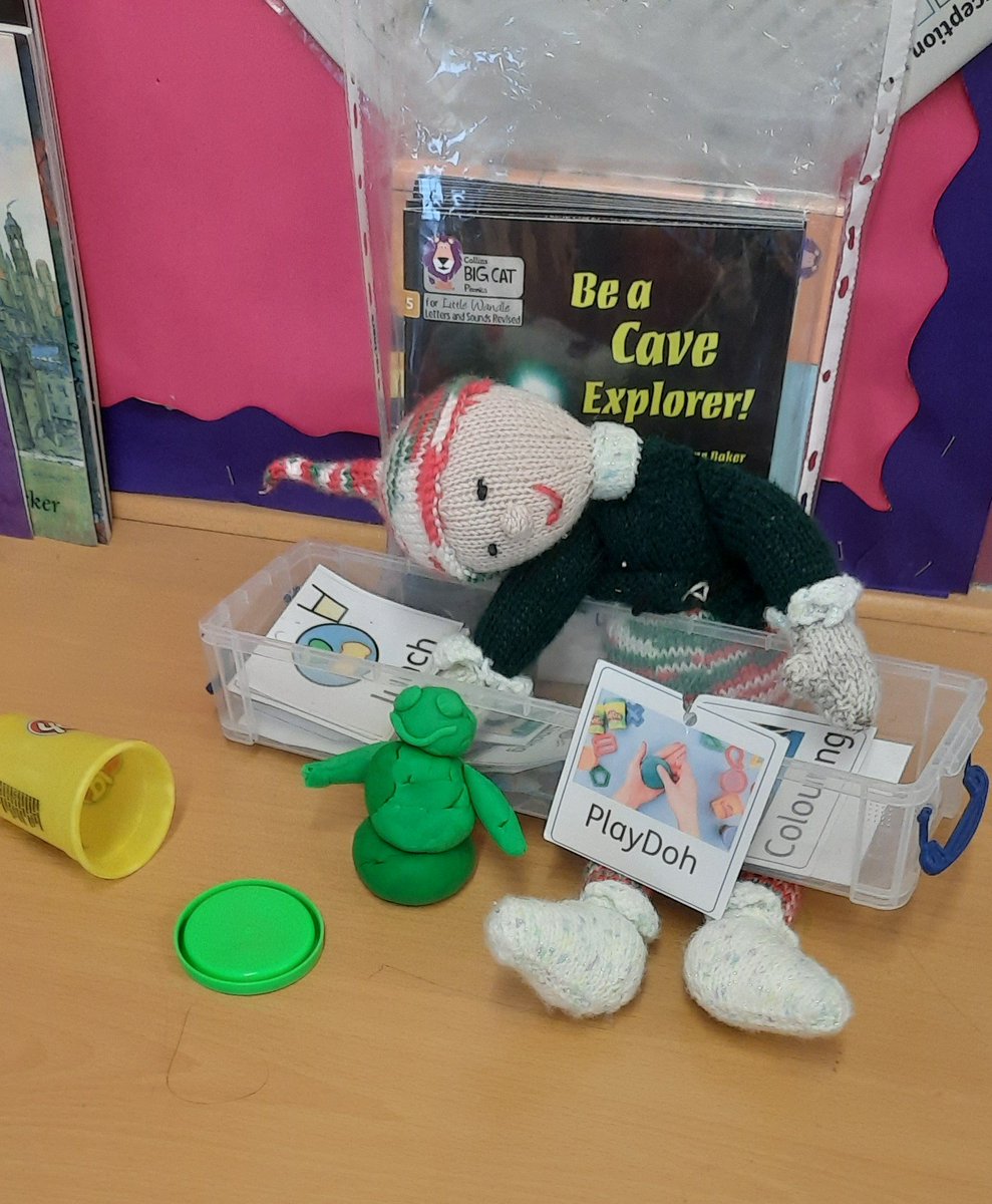 MissScrubyNHP's tweet image. Our elf has been getting into mischief again, building himself a playdough snowman!