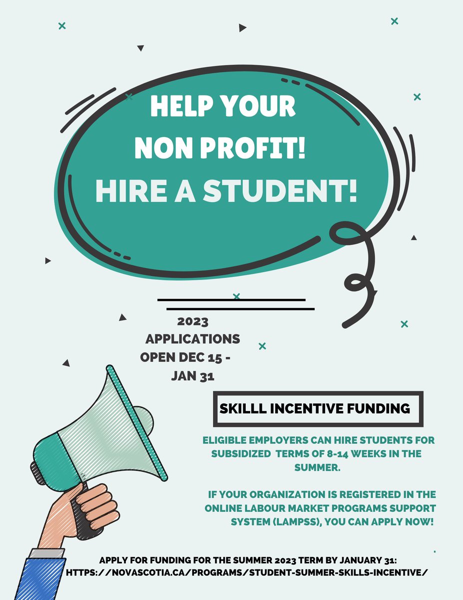 YMCANSWCB's tweet photo. Are you a non profit organization who would like to hire a student under the Summer Skills Incentive program then the opportunity is now. https://t.co/gmpO9WBPG2