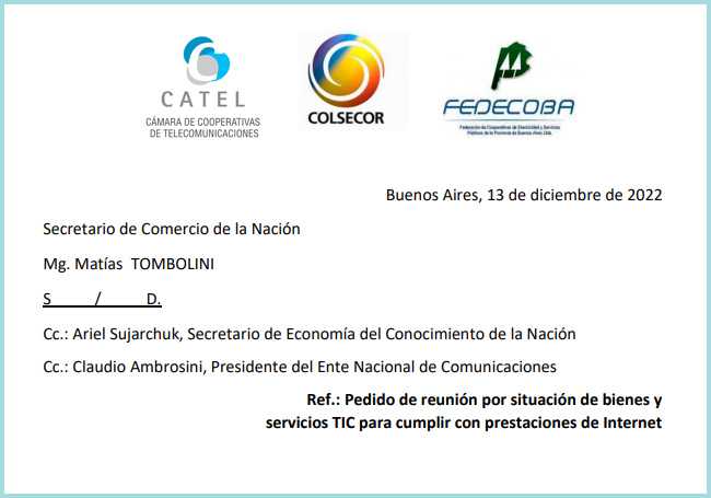 CatelArgentina's tweet photo. Las más de 400 cooperativas #TIC argentinas nucleadas en @Fedecoba, @COLSECOR y @CatelArgentina solicitamos una mesa de diálogo con el Gobierno.
➡️Texto completo en: https://t.co/3Xhjbr3hEe https://t.co/FOt8j1qJ6G