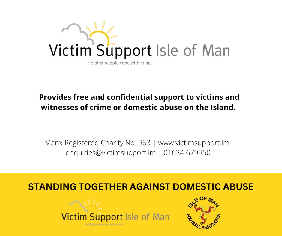 IOMFA x Victim Support IOM – Standing Together Against Domestic Abuse 

After raising awareness of the issue of domestic abuse around the World Cup we wanted to remind everyone that are services are free, confidential an you do not have to have reported a crime to the police.