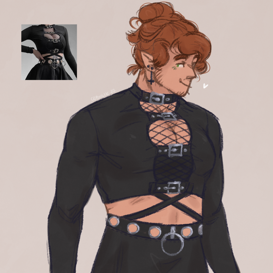 cebulik_'s tweet photo. @dakokonutnut1 elf scar with long hair has a chokehold on me. i also like putting him in funky lil outfits :) https://t.co/6jPPnOaqQr