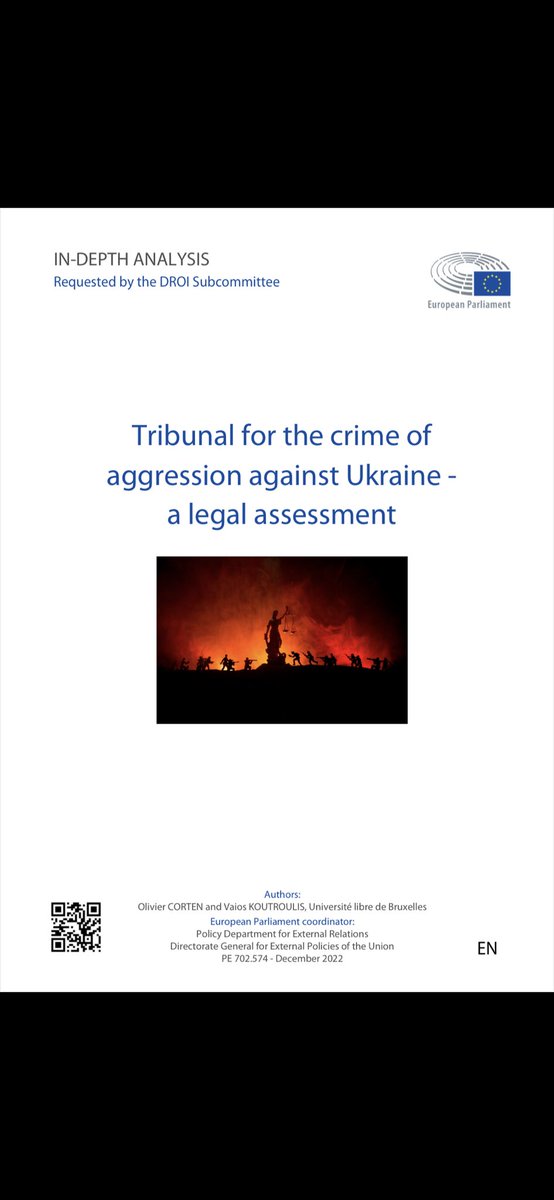 Thierry_Dufay's tweet photo. Tribunal for the #crimeofaggression against Ukraine - a legal assessment 

Authors: Olivier CORTEN and Vaios KOUTROULIS, Université libre de Bruxelles

Link: - https://t.co/ve62U73WsO -

#UNGA #EUCO #JustSecurity https://t.co/J1JtPM5UZ1