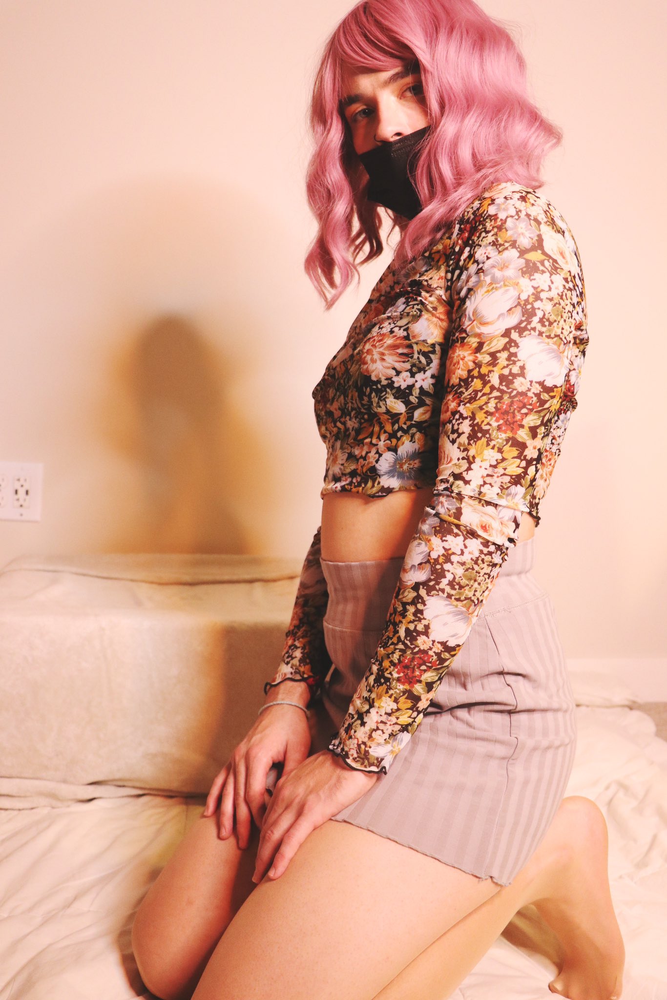 On my knees for you ?               #femboy #feminineboy #femboyfashion #girlyboy #femboythighs #femboylegs