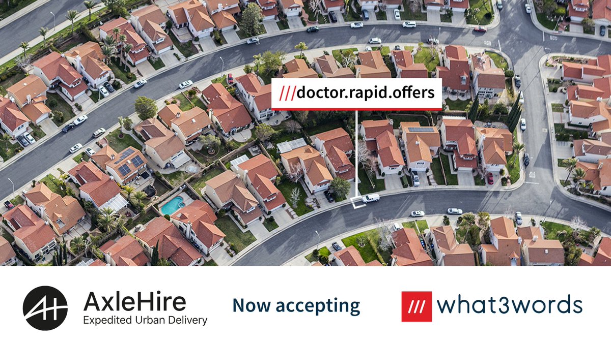 what3words's tweet photo. Announcing our first last-mile delivery partner in the US π
#AxleHire, which provides #Ecommerce companies with expedited, urban and next-day deliveries, has now integrated our tech into its platform as a way to address the various #delivery challenges faced in the last-mile π₯ https://t.co/EzizB0t3Eh