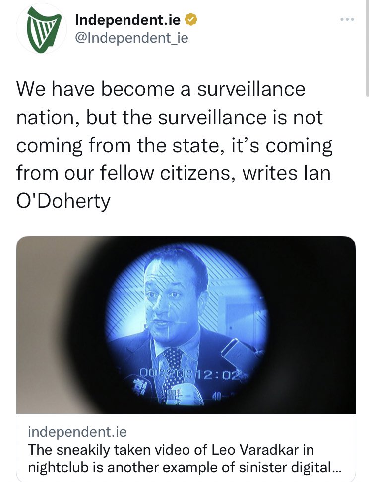 Tony - Pod Guy - Groves (@trickstersworld) on Twitter photo The government deleted an illegal mass surveillance database only a few months ago. Mediahuis (the Indo) is currently getting sued for conducting illegal surveillance of its own journalists. But don’t let facts get in the way of a cheap headline. Fuck off. The government deleted an illegal mass surveillance database only a few months ago. Mediahuis (the Indo) is currently getting sued for conducting illegal surveillance of its own journalists. But don’t let facts get in the way of a cheap headline. Fuck off.