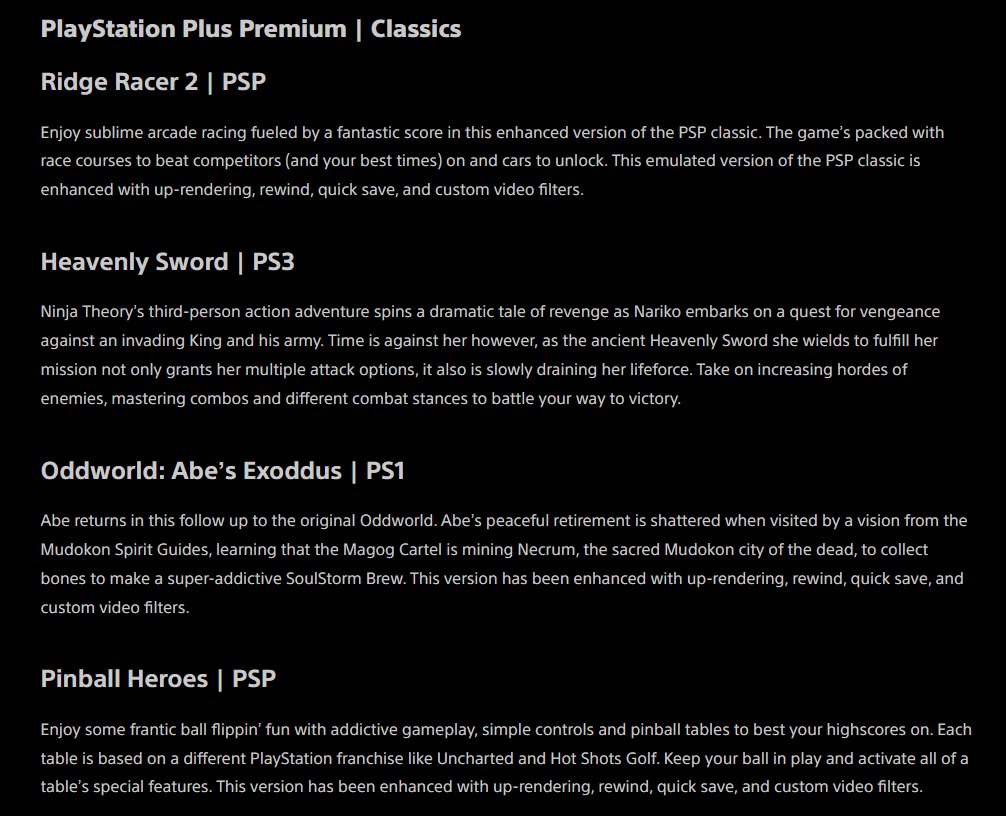 Wario64 on Twitter "PS+ Premium December titles Ridge Racer 2 PSP