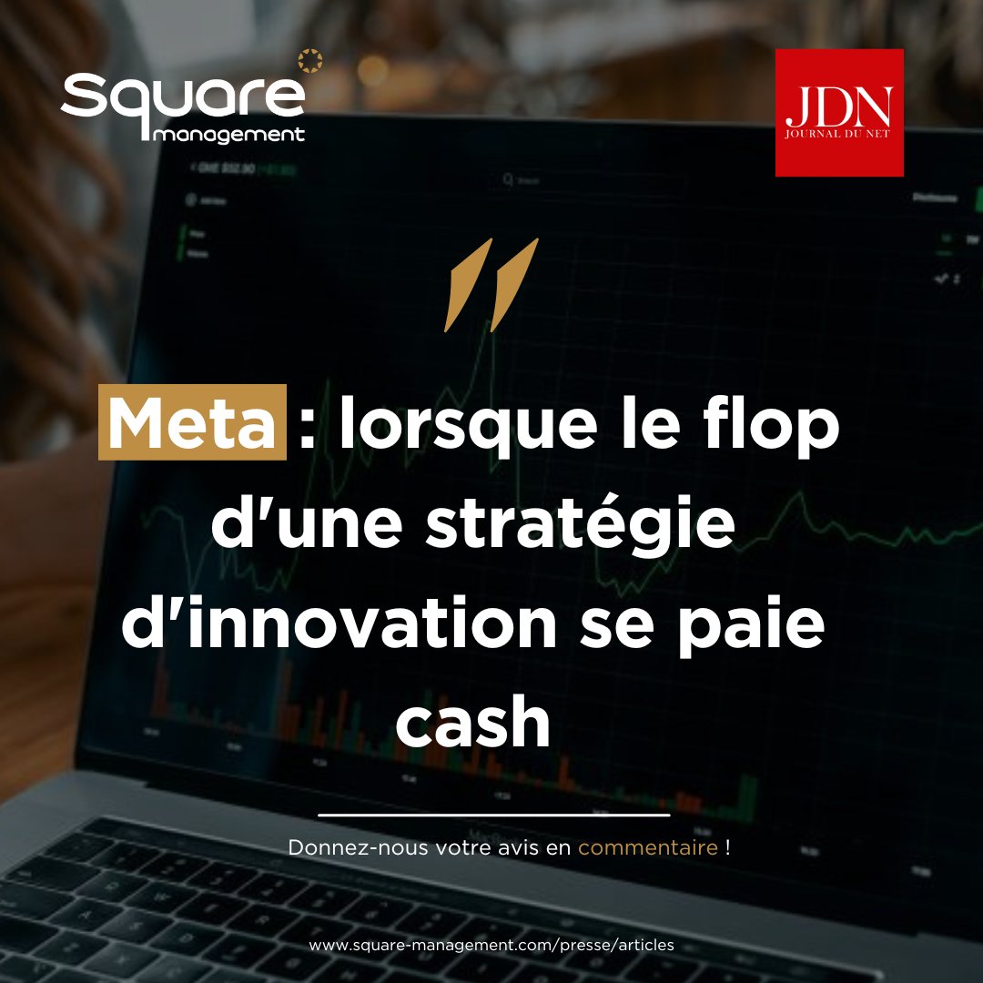 📰 Article 

Meta, lorsque le flop d'une stratégie d'innovation se paie cash.

Découvrez le nouvel article de Tony da Motta Cerveira, Principal chez <a href="/SQUARE_managem/">SQUARE Management</a>, diffusé dans Le <a href="/journaldunet/">Le Journal du Net</a>.
#Meta #Innovation #Stratégie #Conseil