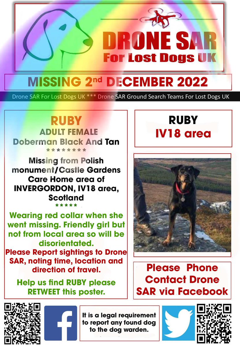 sar_dogs's tweet photo. #RIPRuby Sadly Ruby didn't make it back home, our hearts and thoughts go out to her family at this sad time 😢🌈 #RIP #RainbowBridge #DroneSAR https://t.co/bmBLTIar0r