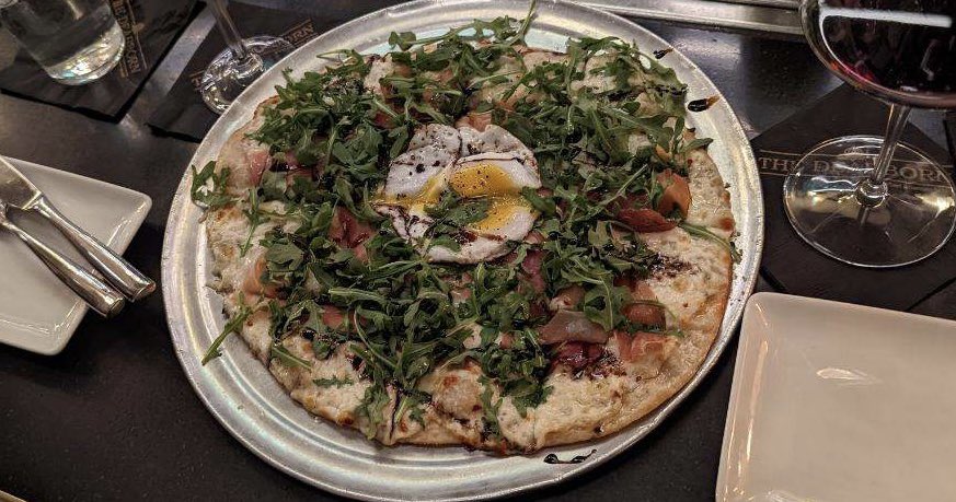 ChefTTu's tweet photo. Best Tavern Cut Pizza at Dearborn in Chicago! Proscuitto, Arugala, Balsamic + Fried Egg https://t.co/YfL6HjUmFq