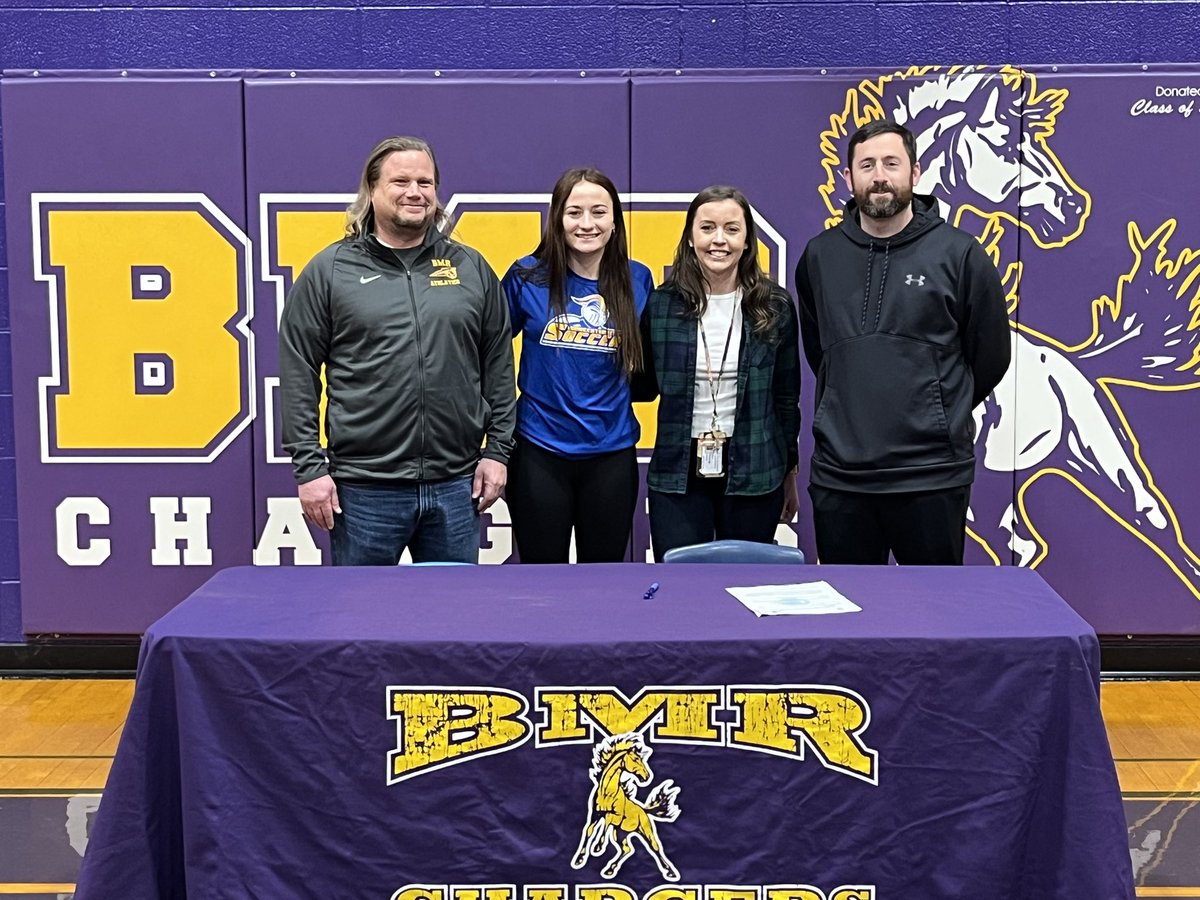_Mrs_Roberge's tweet photo. PROUD! Huge congratulations to our very own Lucy Watson as she signed her letter of intent today to play soccer at Worcester State! Can’t wait to watch you take the field over the next few years! 💙💛 #wsu #fellowlancer @BMRathletics https://t.co/S8xMkgIgHu