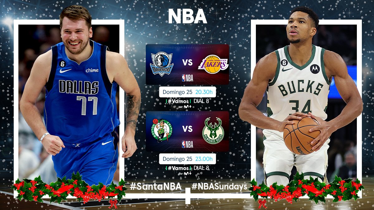 ¡Feliz Navidad! ASÍ SÍ
Hoy te espera un doblete espectacular. Un #NBASundays de lujo. 
A las 20:30h: MAVS-LAKERS
A las 23:00h: CELTICS-BUCKS
En <a href="/vamos/">Vamos</a>. Con <a href="/guillegimenez_/">GuilleGimenez</a> y <a href="/ADaimiel/">Ántoni Daimiel</a>. 
#SantaNBA