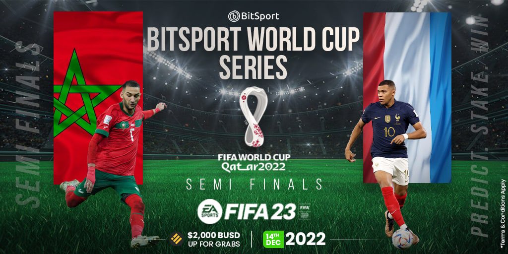 Morocco 🇲🇦 Vs France 🇫🇷 Starts in few hours!!

Let's see both surviving side's potential paths to the final

Simulation Match Starts in 1hour!!🔥🔥

Stake &amp; Predict for a chance to WIN $2000 BUSD - app.bitsport.gg/bitsport-live/…