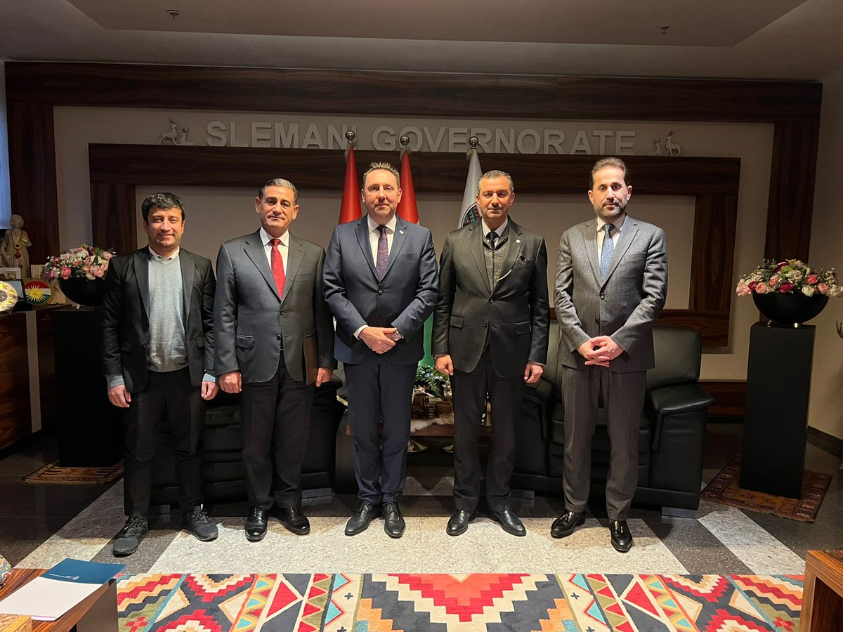 CZinErbil's tweet photo. Today, @CzechErbil again meets with the #SlemaniGovernor #DrHavalAbubakir. #EconomicDiplomacy, ๐จ๐ฟ #ReconstructionProgramme, and #PublicDiplomacy in #Slemani. These were the main topics we discussed openly together. ๐จ๐ฟ https://t.co/ZkUqKIIYL8