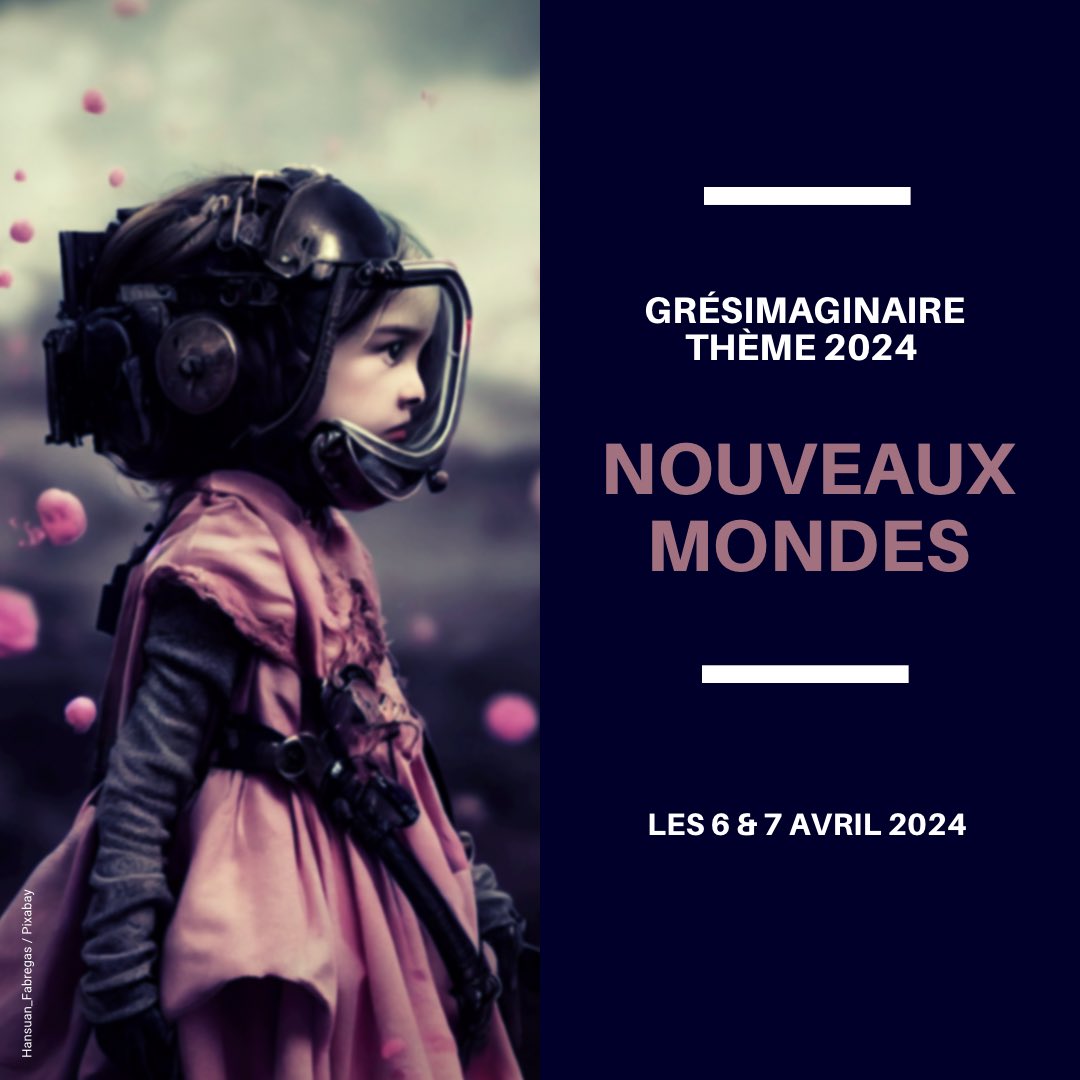 « Nouveaux mondes », c’est notre thème pour l’édition 2024 ! 

L’occasion de mettre le #PostApo à l’honneur mais pas que ! Et pourquoi pas aller skier sur Pluton ou prendre l’apéro avec des trolls ?

Hâte de vous retrouver les 6 &amp; 7 avril 2024 à Crolles près de #Grenoble 

🚀🐉👻