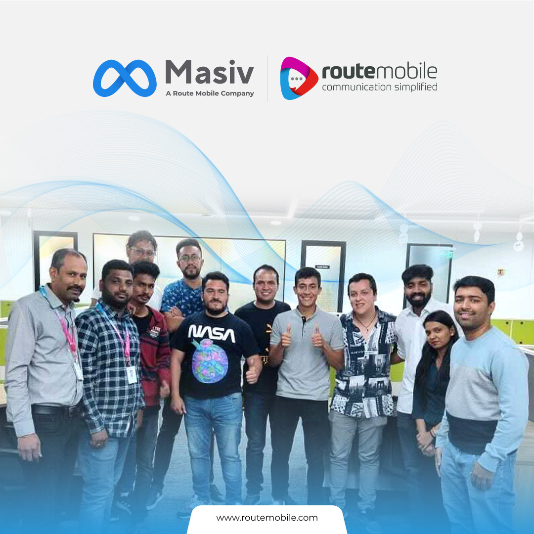 routemobile's tweet photo. Here's a glimpse of the Masiv team, all the way from Bogota, Columbia, posing with RMLites at our Bengaluru office.
#Teamwork #Masiv #Collaboration #RouteMobile #RouteItRight https://t.co/NmtdpcH6UC